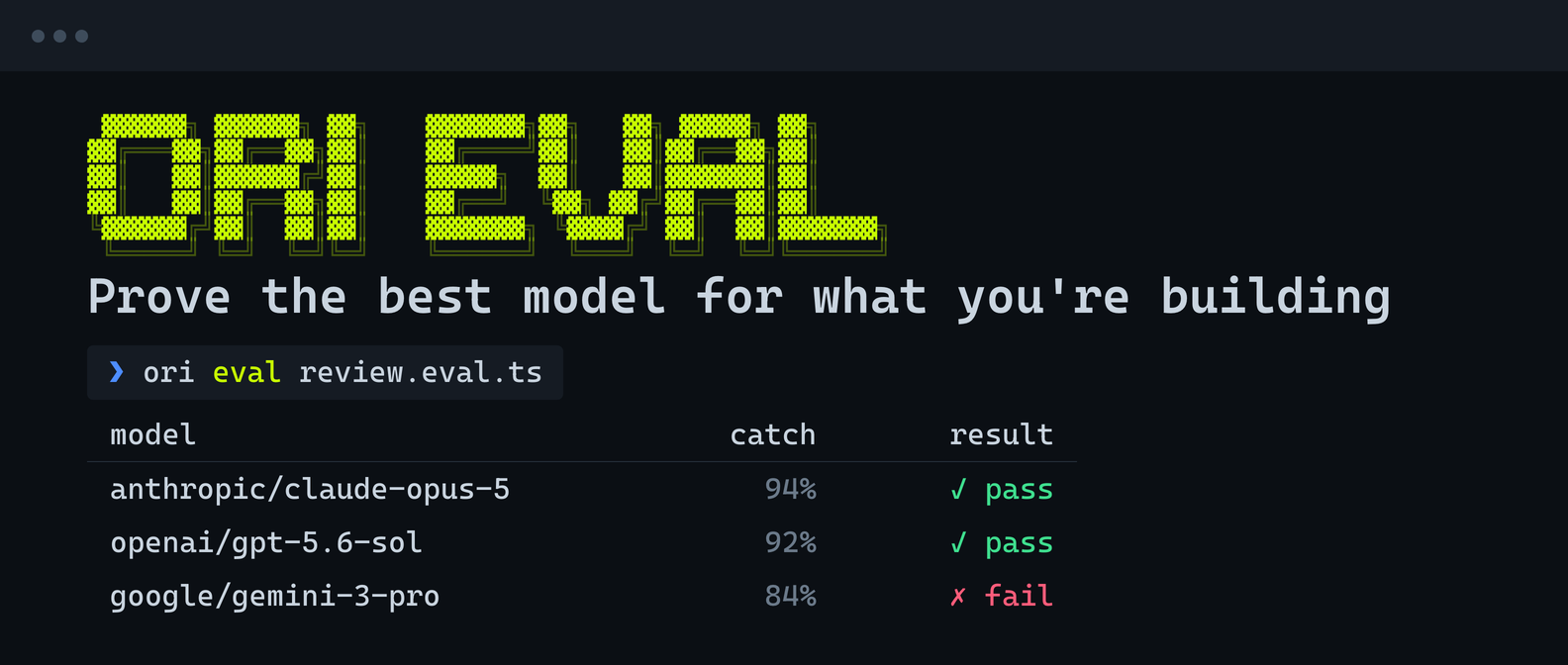 Ori Eval: Prove the Best Model for What You're Building